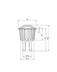 Sink drain strainer replacement technical drawing with dimensions showing 34mm diameter and 48.2mm length for camper van kitchen sinks