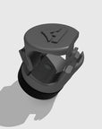 Tactic Engineering Mini Clip magnetic cable management holder, SLS 3D printed nylon clip with rubberized neodymium magnet base for scratch free mounting, product render on gray background showing open clip design for cables up to 10mm