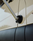 Close-up of Tactic Engineering magnetic Thule awning mount with quick-release pin on the Weinsberg X-Pedition 4x4 by Ferrigato Camper