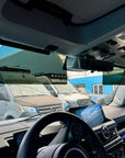 Interior view of INEOS Grenadier cabin with Rosen aluminum visor upgrade installed in stowed position