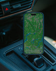 Cupra Formentor phone mount holding iPhone with Apple Maps next to the gear selector, MagSafe-compatible Qi2 wireless charging, no drilling no adhesive