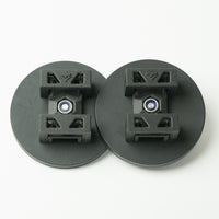 Pair of Tactic Engineering magnetic awning supports for Thule Omnistor and Thule Hideaway, showing two circular neodymium magnet bases with SLS 3D printed clamp mechanisms and Tactic Engineering branding