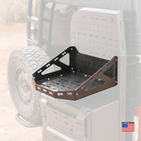 OWL Gear Basket for B2 Pro mounted on rear of vehicle with flippable molle panel design, built in the USA