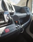 Qi2 MagSafe charger on the Tactic phone mount, Fiat Ducato / Ram ProMaster dashboard cup holder
